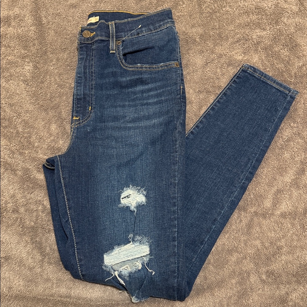 Classic Blue Distressed Women Jeans